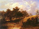 Joseph Thors Landscape with figure resting beside a pond painting